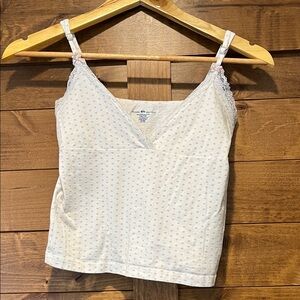 Brandy Melville White Heart Polka Dot Camisole adjustable straps